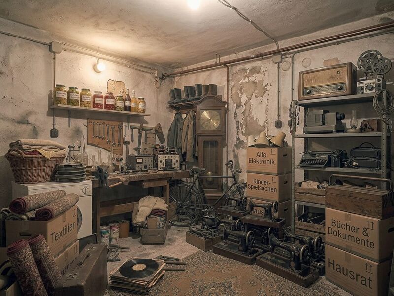 Erinnerungskarton mit Fotos und Briefen auf einem Tisch in Schattendorf