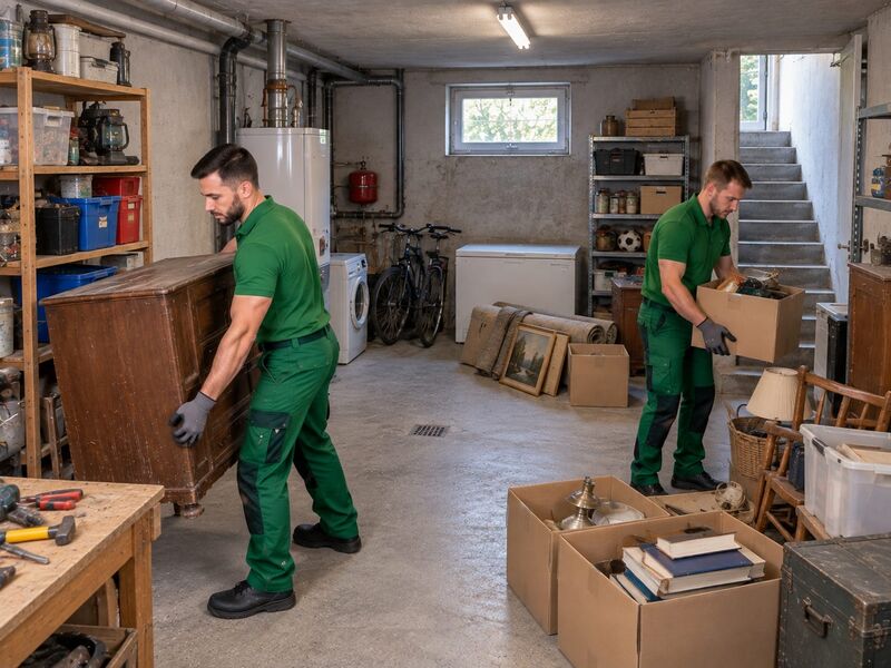 Probenraum mit Verstärkern und Schlagzeug im Keller eines Hauses in Fischamend