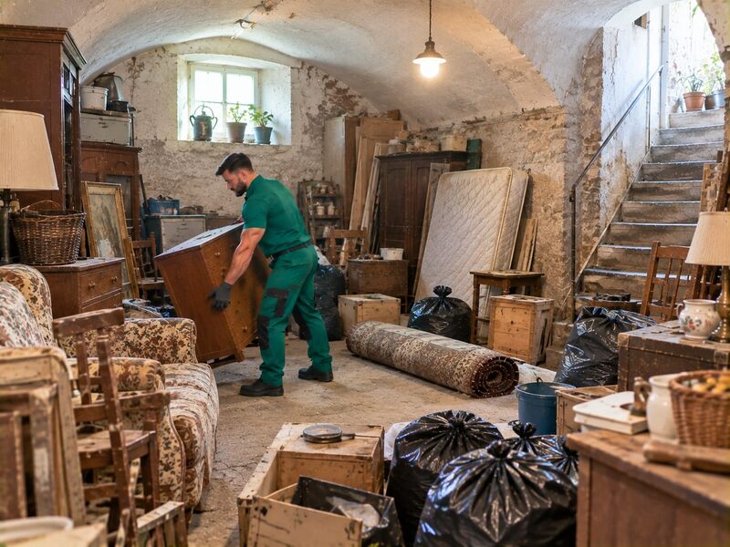 Vorratskeller mit Einweckgläsern und Kohlenkiste in einem Haus in Ternitz