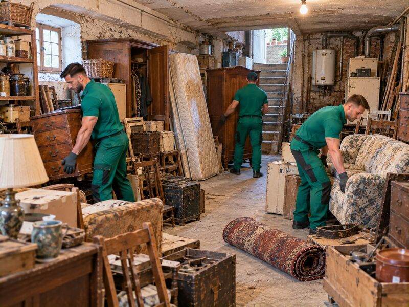 Alte Einbauküche vor dem Abbau in einem Haus in Wolkersdorf